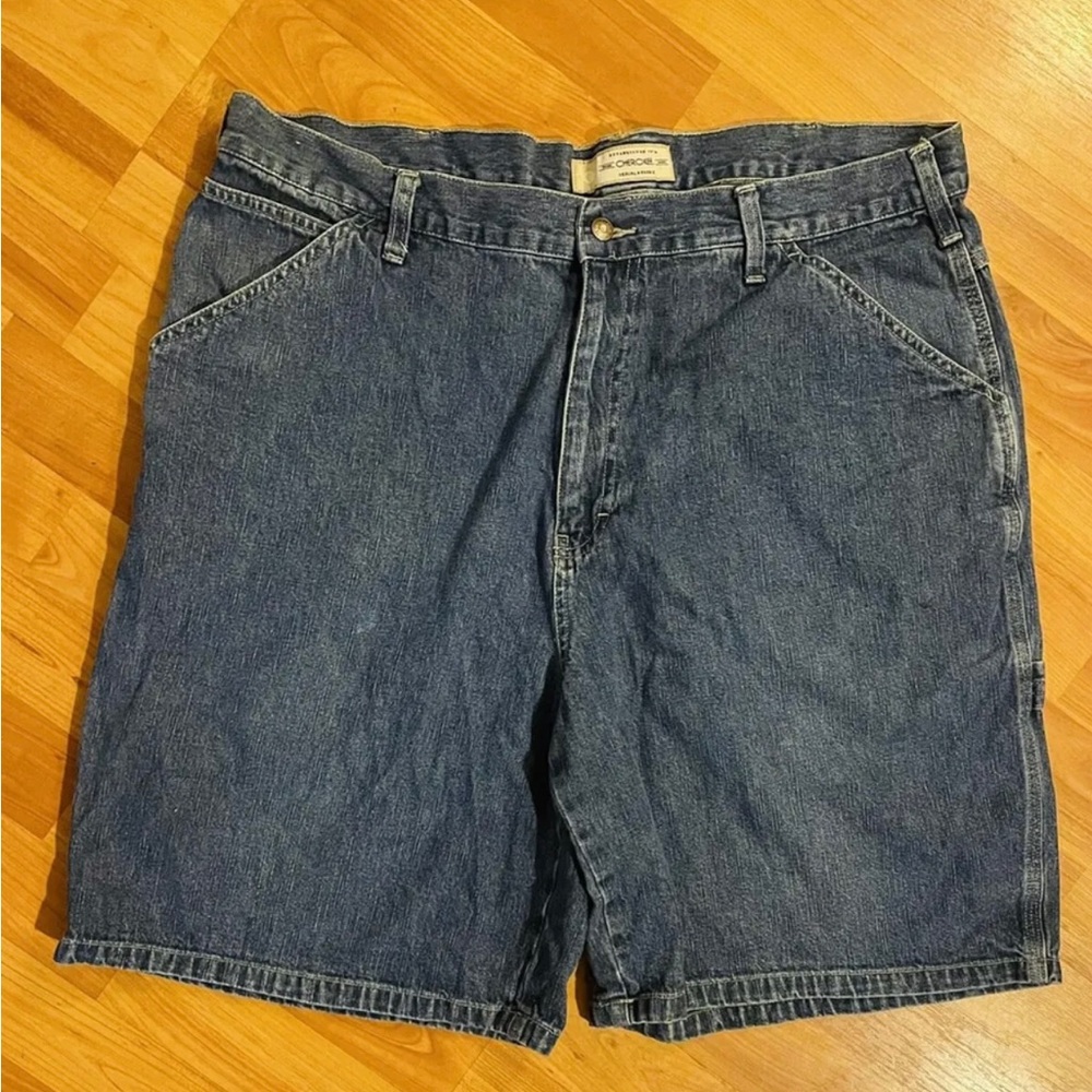 Mens Cherokee Denim Blue Jean Shorts Size 38 5 Pocket Design Serial# FA99-